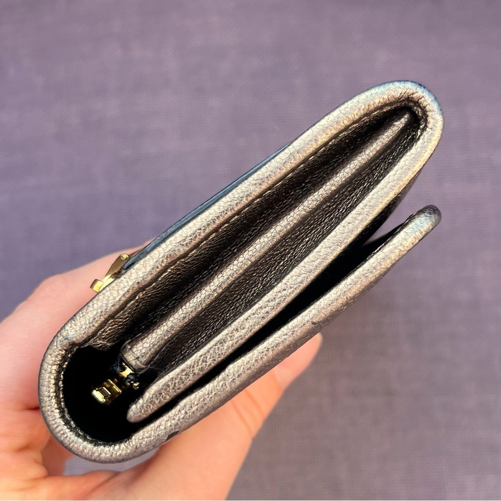 Loewe Anagram Long Wallet Gold Metallic Black Leather - Picture 5 of 12